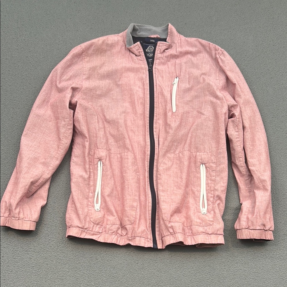 American Rag Men’s Mauve Zip-Up Jacket | Size Large | White Accents